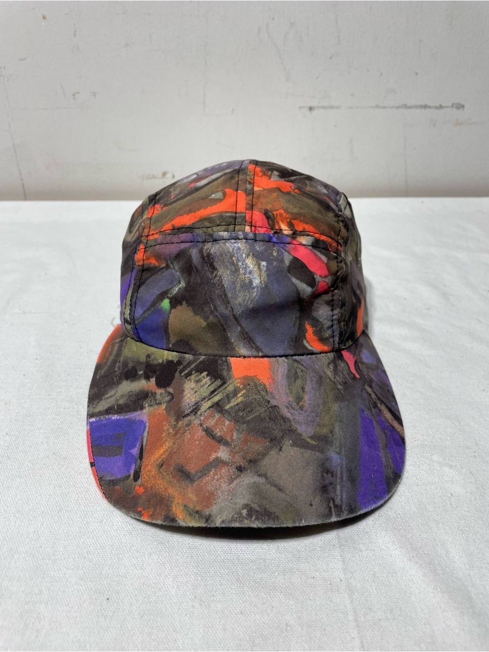 Vintage USA Made Cycling Cap Abstract 90s Memphis Print Bike Bicycle Hat OSFA